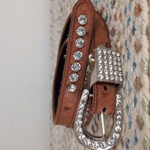 Beautiful Leather & Crystal Studded Belt